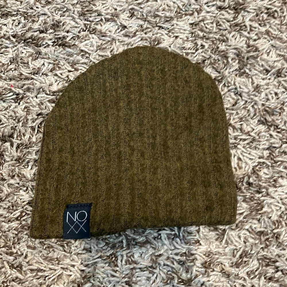 Deep Olive Green Slouchy Knit Hat